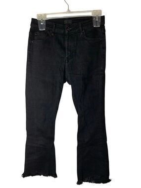 Mother Insider Crop Step Fray Speed Racer jeans black women's size 27